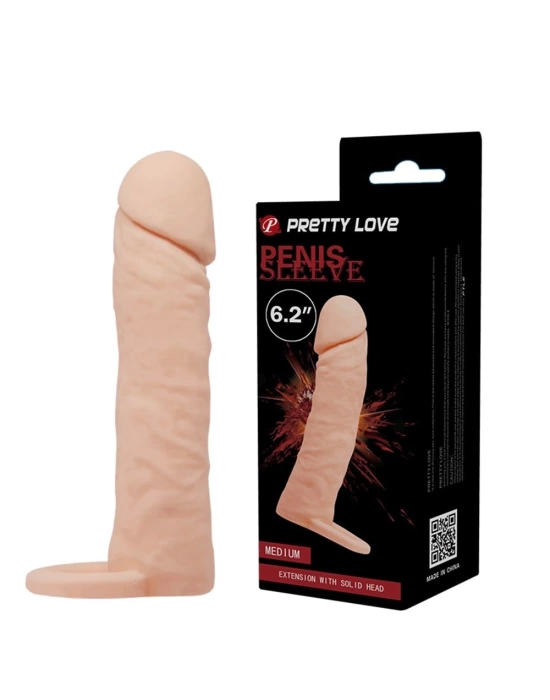 Wossi 4 cm Dolgulu Realistik Uzatmalı Penis Kılıfı Dildo Ten Rengi Penis