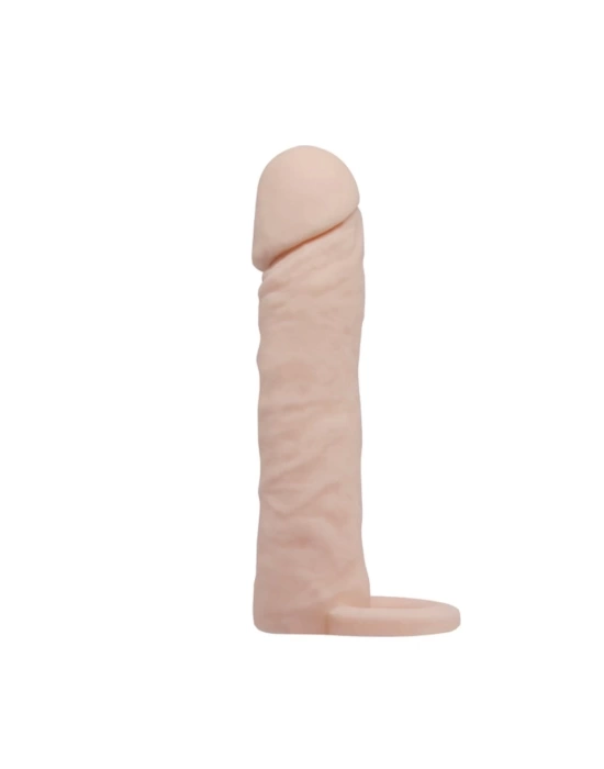 4 cm Dolgulu Realistik Uzatmalı Penis Kılıfı Dildo Ten Rengi Penis