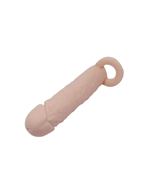 4 cm Dolgulu Realistik Uzatmalı Penis Kılıfı Dildo Ten Rengi Penis