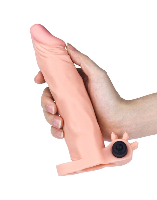 Wossi 4 cm Uzatmalı Realistik Titreşimli Penis Kılıfı X-TENDER