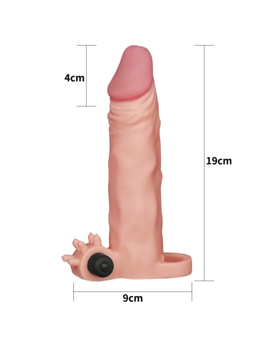 Wossi 4 cm Uzatmalı Realistik Titreşimli Penis Kılıfı X-TENDER