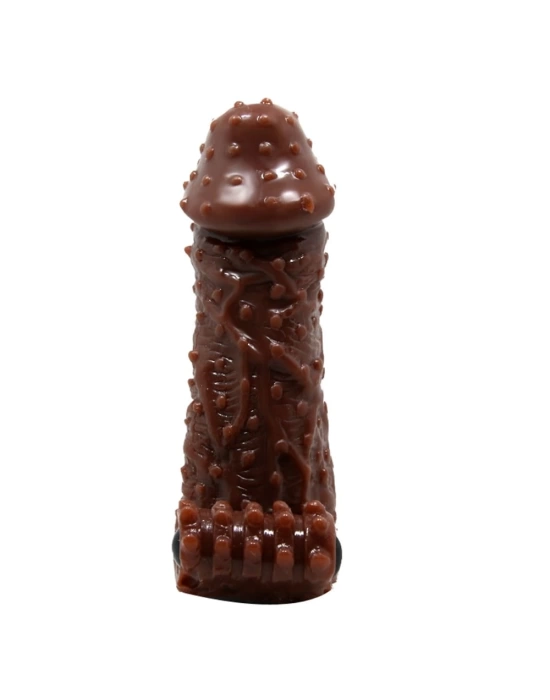 Wossi 4 cm Uzatmalı Titreşimli Tırtıklı Penis Kılıfı