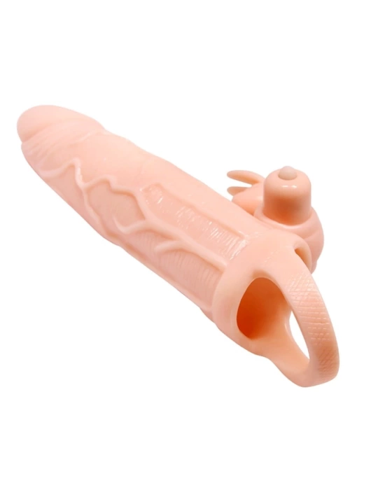 5 cm Dolgu Uzatmalı 10 Fonksiyonlu Çift Titreşimli Penis Kılıfı Prezervatif Vibratör