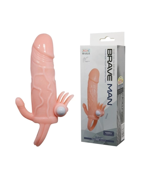 Anal Vajinal Klitoral Uyarıcılı Titreşimli Penis Kılıfı