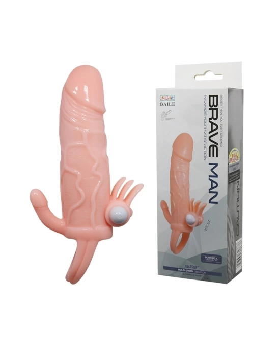 Anal Vajinal Klitoral Uyarıcılı Titreşimli Penis Kılıfı