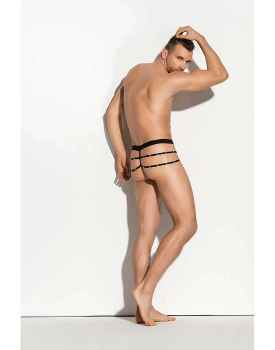 Bacio Fantezi Erkek  Siyah Seksi Metalli Tanga - String BC4597