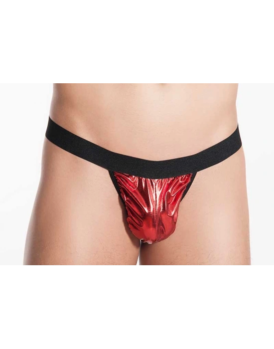 Bacio Fantezi Kırmızı Lame Seksi Erkek String - Tanga BC4590