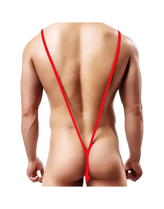 Bacio Fantezi  Lastikli Kırmızı Erkek String - Tanga BC4615