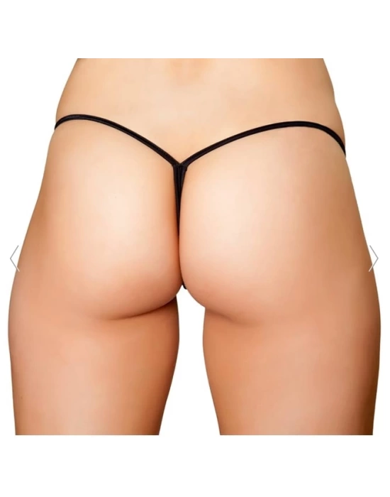 Bacio Fantezi Siyah Lame String Tanga BC1288