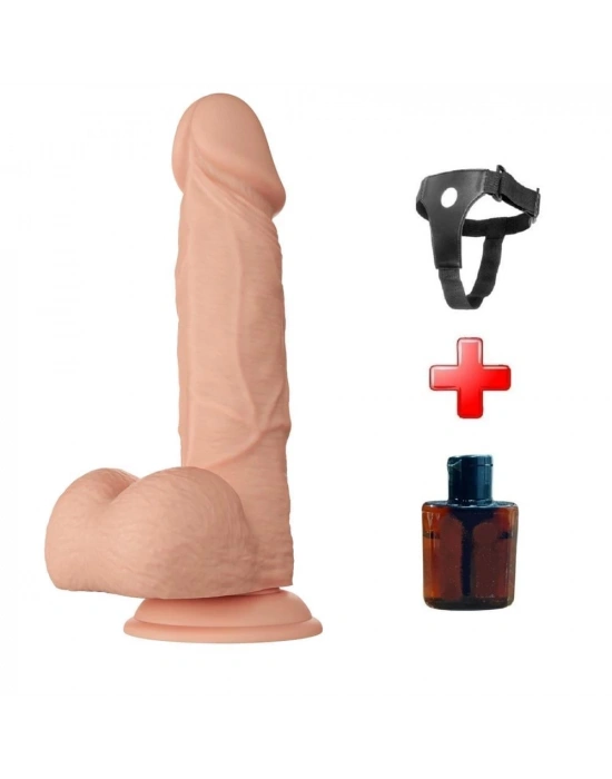 Belden Bağlamalı 21.8 cm Gerçekçi Kalın Dildo Penis - Bahamut