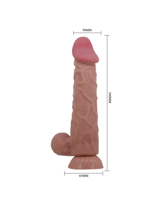 Belden Bağlamalı 24 cm Kıkırdak Yapılı Çift Katmanlı Gerçekçi Melez Dildo Penis