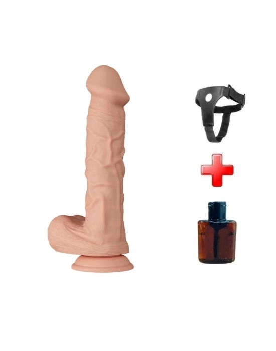Belden Bağlamalı 26 cm Gerçekçi Kalın Dildo Penis - Bergrisi