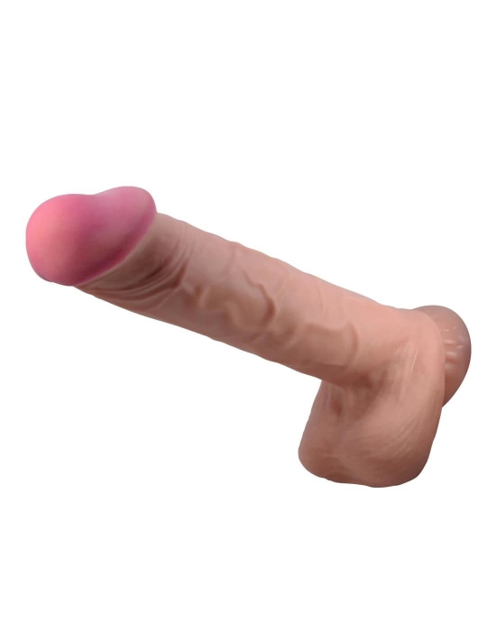 Belden Bağlamalı 26 cm Kıkırdak Yapılı Çift Katmanlı Melez Gerçekçi Dildo Penis