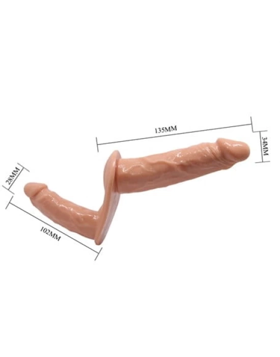 Belden Bağlamalı Çift Taraflı İçi Dolu Strapon Penis