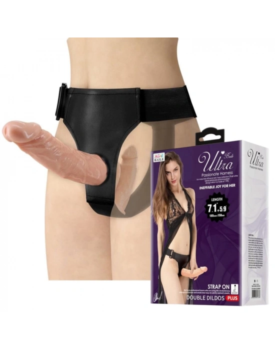 Belden Bağlamalı Çift Taraflı İçi Dolu Strapon Penis