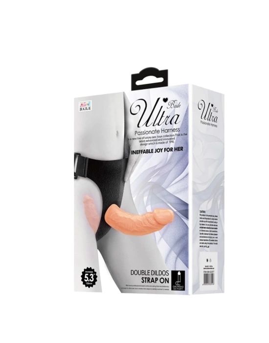 Belden Bağlamalı Çift Taraflı İçi Dolu Strapon Penis