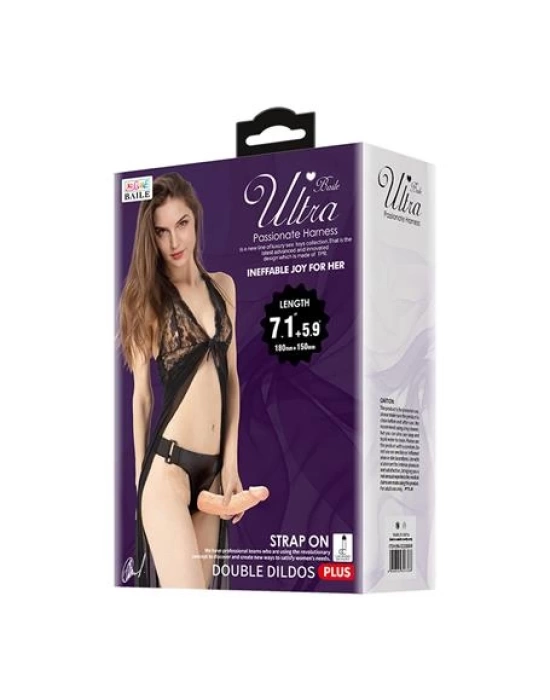 Belden Bağlamalı Çift Taraflı İçi Dolu Strapon Penis