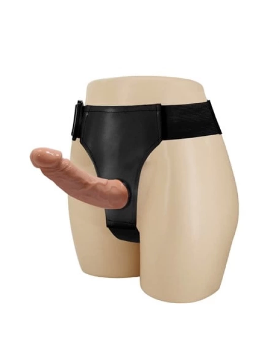 Belden Bağlamalı Çift Taraflı İçi Dolu Strapon Penis