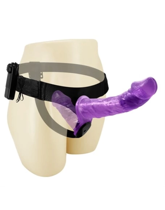 Belden Bağlamalı Çift Taraflı Titreşimli Strapon Dildo