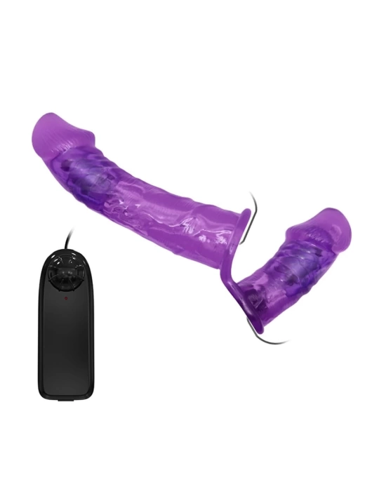 Belden Bağlamalı Çift Taraflı Titreşimli Strapon Dildo