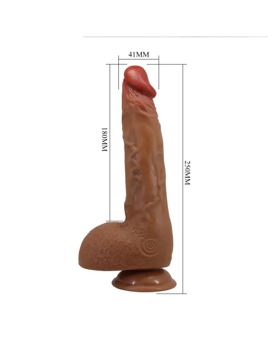 Belden Bağlamalı USB Şarjlı 25 cm Oynar Başlı İleri Geri Hareketli Titreşimli Dildo - Wilks