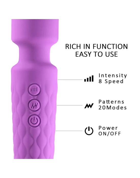 Wossi Bükülebilir Başlıklı Wand Vibratör Mor