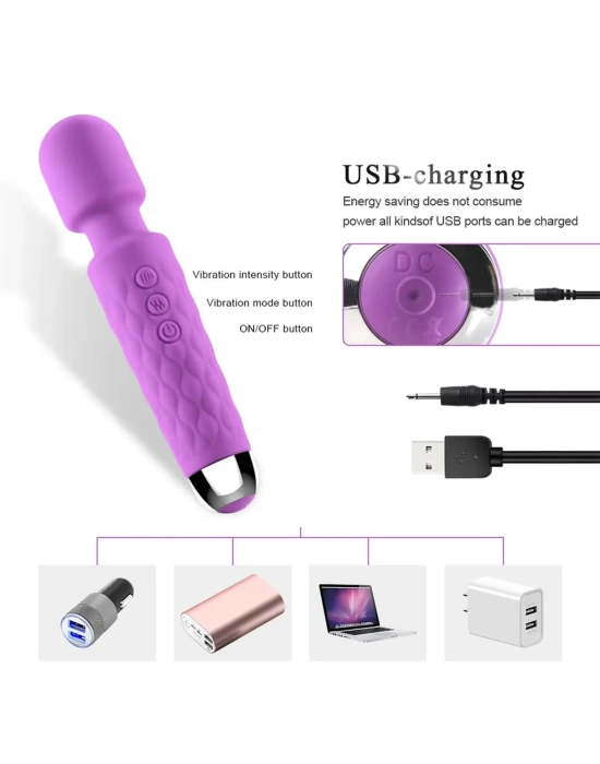 Bükülebilir Başlıklı Wand Vibratör Mor