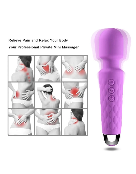 Bükülebilir Başlıklı Wand Vibratör Mor