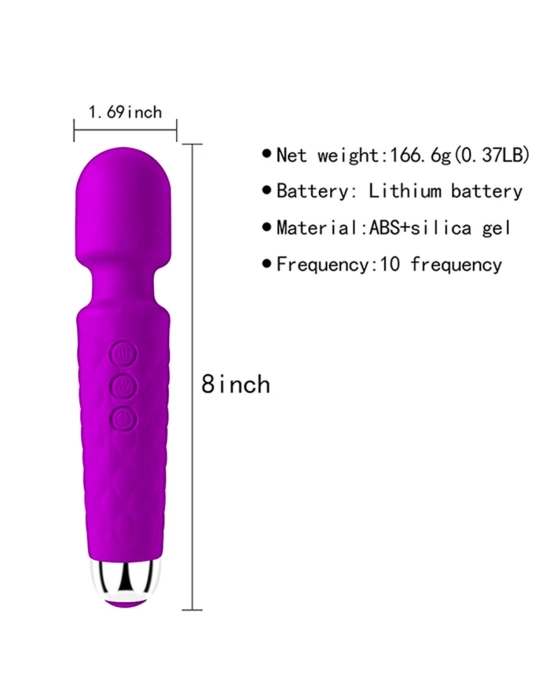 Wossi Bükülebilir Başlıklı Wand Vibratör Mor