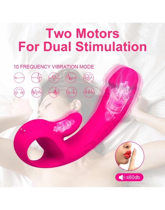 Çift Motorlu Modern Rabbit Vibrator Pembe