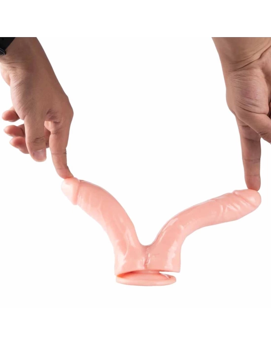 Çift Uçlu Ten Rengi Realistik Dildo