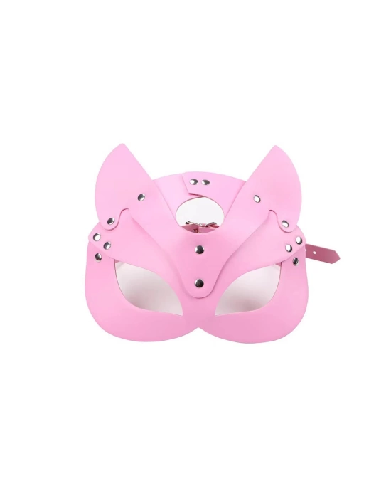 Deri Fantezi Maskesi Pembe