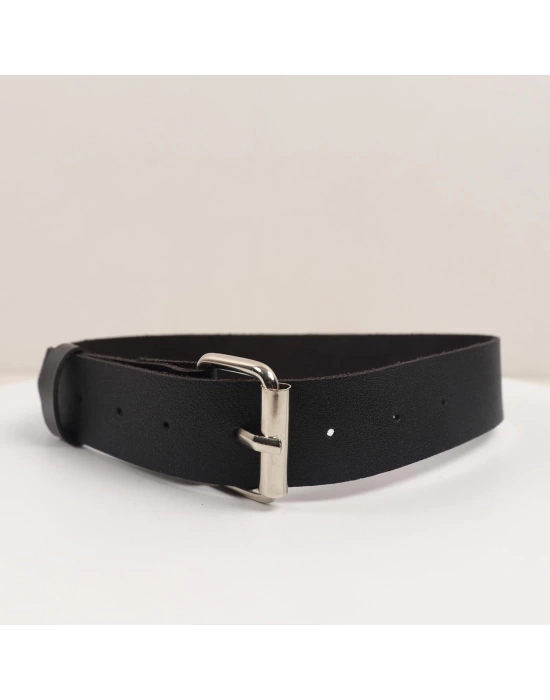 Wossi Deri Fırfırlı Choker Harness Kolye Siyah