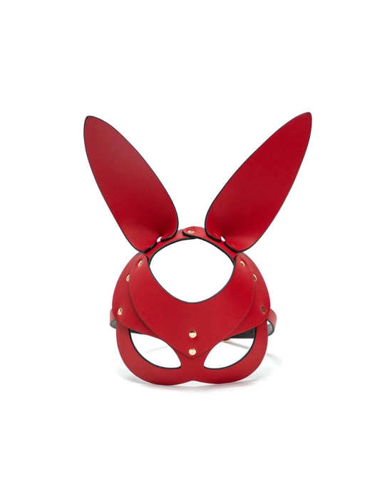 Deri Tavşan Maske Kırmızı
