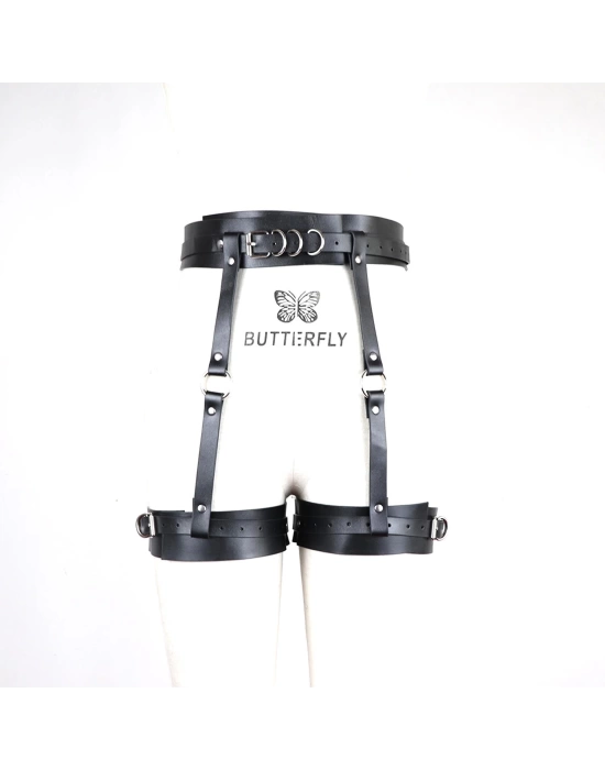 Dominant Touch Deri Bel ve Bacak Harness Takımı
