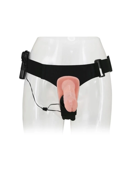 Double Belden Bağlamalı Anal Plug ve Realistik Titreşimli Penis