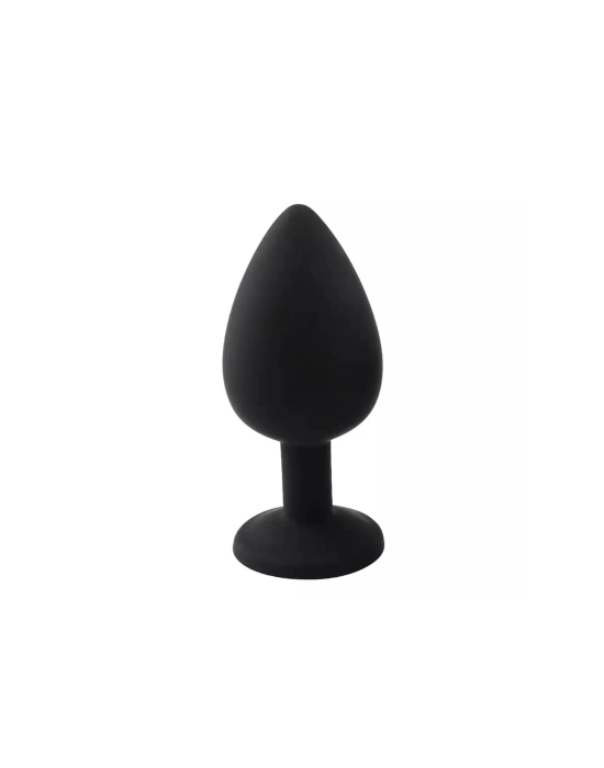 Wossi Elmas Taşlı Silikon Kaplı Anal Plug S Küçük Boy 7 cm Siyah