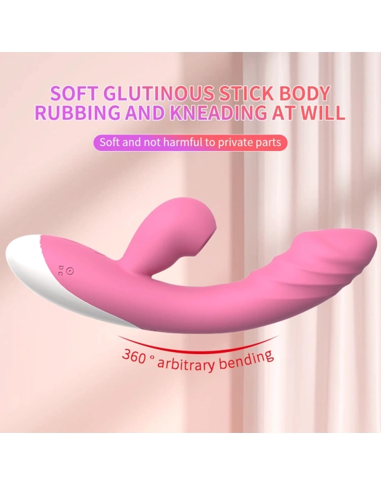 Wossi Emişli Curved Rabbit Vibratör Pembe