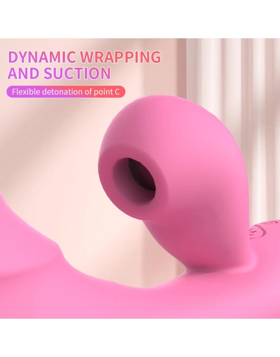 Wossi Emişli Curved Rabbit Vibratör Pembe