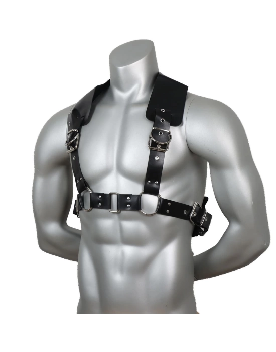 Wossi Erkek Deri Göğüs Harness Omuz ve Göğüs Aksesuarı