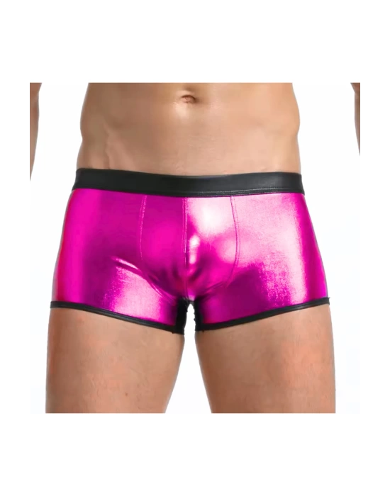 Fantezi Deri Görünümlü  Pembe Erkek Boxer  - Fantezi Tanga BC4608