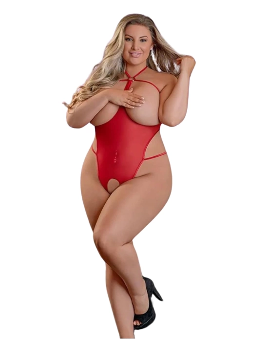 Fantezi Kırmızı Özel Bölgeleri Açık Seksi Tül Babydol BC3261
