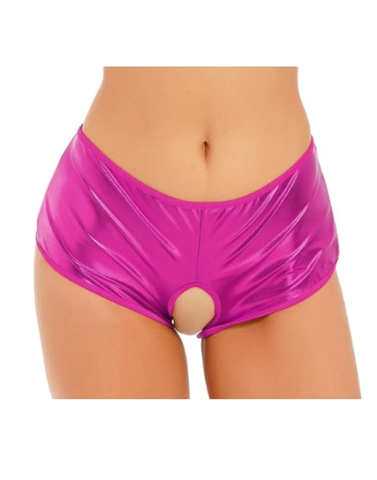 Fantezi Pembe Özel Bölgeleri Açık Parlak Külot BC0047