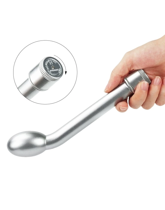 G-Spot Uyarıcılı Titreşimli Gümüş Vibratör Dildo 21 cm
