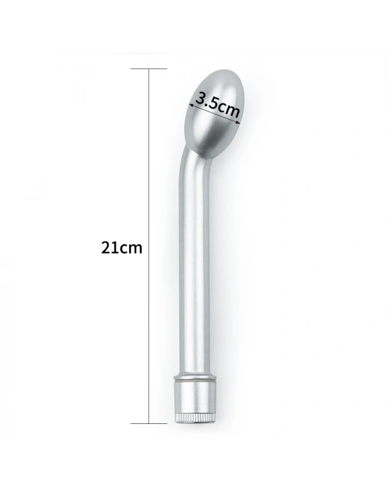 G-Spot Uyarıcılı Titreşimli Gümüş Vibratör Dildo 21 cm