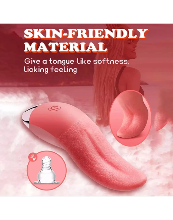 Gerçekçi Dil Vibratör Pembe