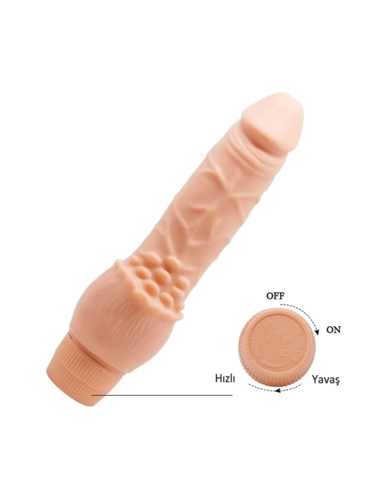 Wossi Güçlü Titreşimli 19,5 cm Realistik Vibratör Gerçekci Penis Dildo