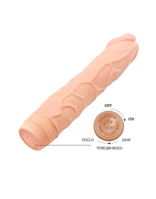 Güçlü Titreşimli 22,5 cm Realistik Vibratör Gerçekci Penis Dildo