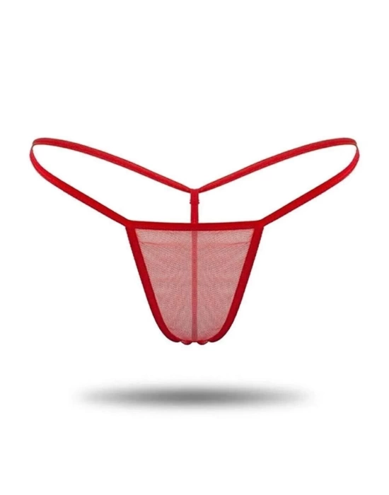 Kadın 3lü Transparan Tül String BC1304