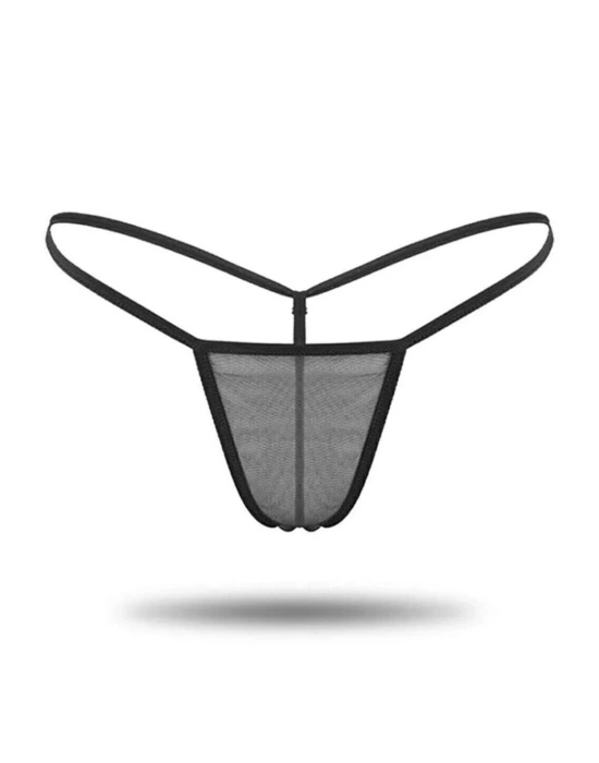 Kadın 3lü Transparan Tül String BC1304